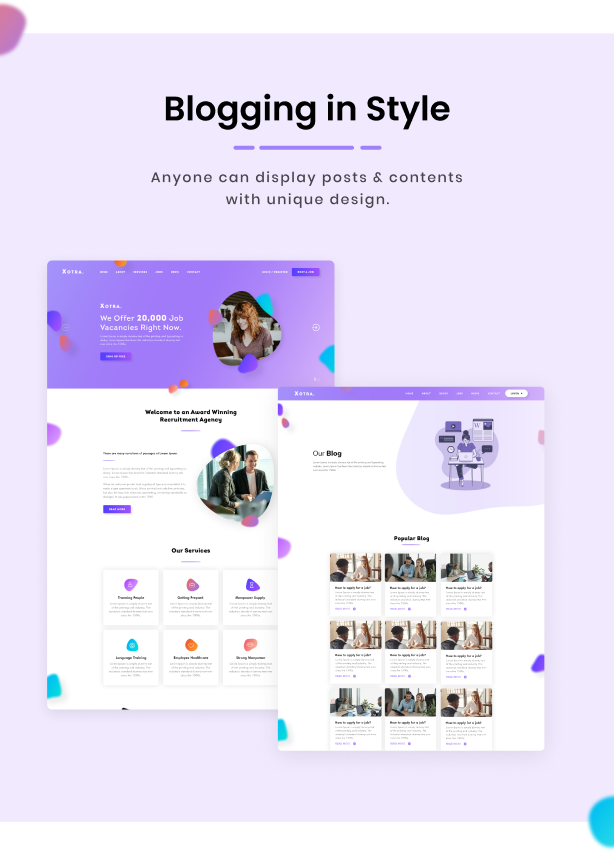 Blogging in Style - Xotra Recruitment Job Agency PSD Template